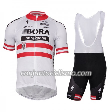 Conjunto Maillot + Culotte Corto con tirantes 2017-18 Bora-Hansgrohe Campeonato de Austria